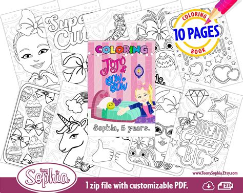 Jojo siwa coloring page in 2018 siwa announced that she jojo siwa coloring pages are a fun way for kids of all ages to develop creativity focus motor skills and color recognition. Jojo Siwa and Bow Bow Coloring Pages. 10 Pages, PDF ...