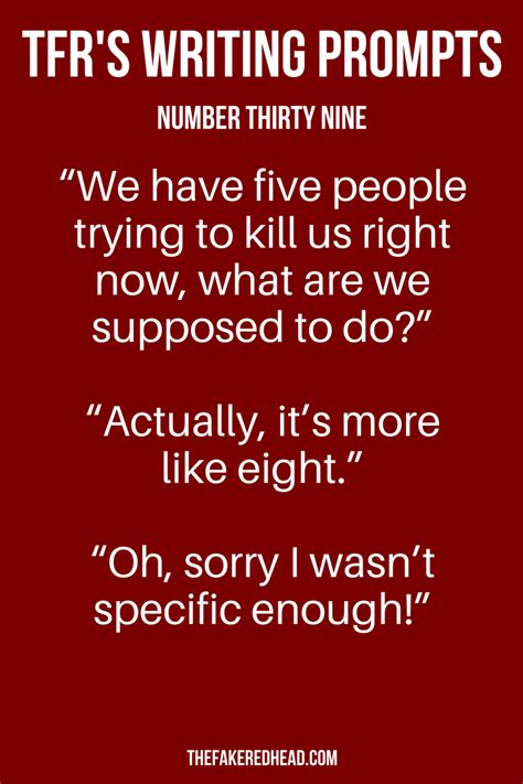 Check spelling or type a new query. TFR's Writing Prompts No. 36-40 | Writing dialogue prompts ...