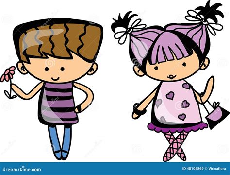 Cute Cartoon Kidsvector Stock Vector Illustration Of Child 48105869