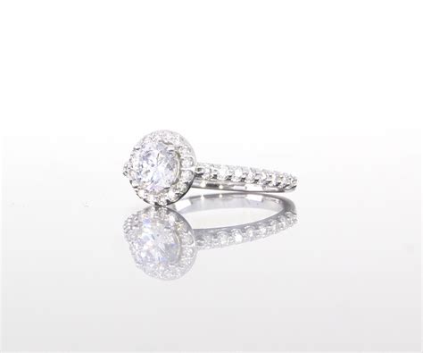 Classic Round Diamond Halo Engagement Ring In White Gold At Craft
