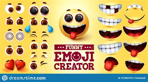 Emoji Creator Vector Set Design Emoticon 3d In Funny