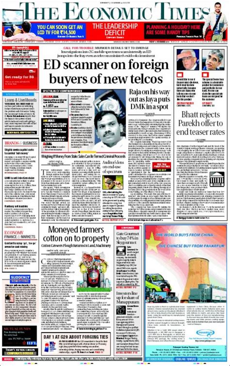 Newspaper The Economic Times India Newspapers In India Fridays