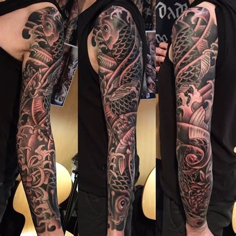 Full Sleeve Tattoo Koi Fish