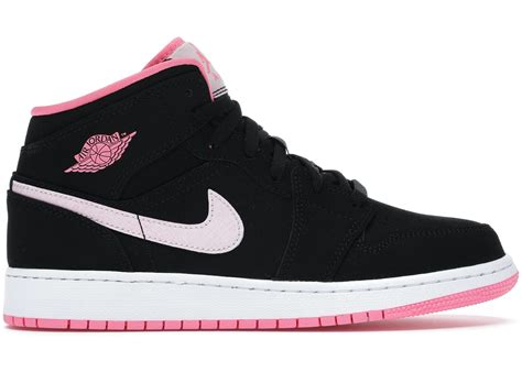 Jordan 1 Mid Black Digital Pink (GS) - 555112-066