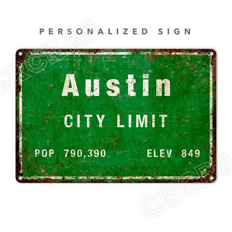 City Limits Sign Custom Metal Sign Personalised Ts Etsy