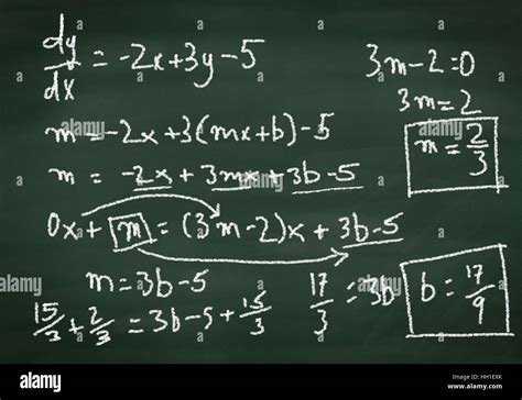 Differential Equations On A Chalkboard Stock Photo Alamy