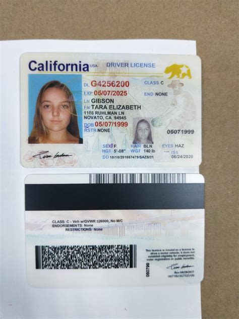 California Driving License Psd Template Driving License Template