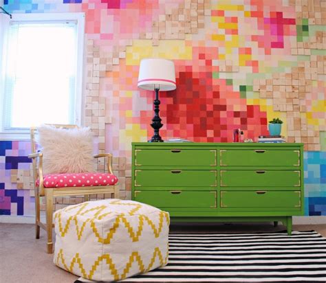 Painterly Pixelated Wall Treatment Tutorial From Classy Clutter Diy