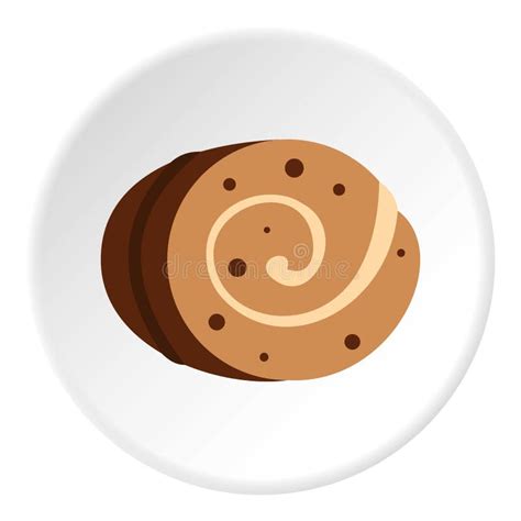 Sweet Creamy Roll Icon Circle Stock Vector Illustration Of Delicious