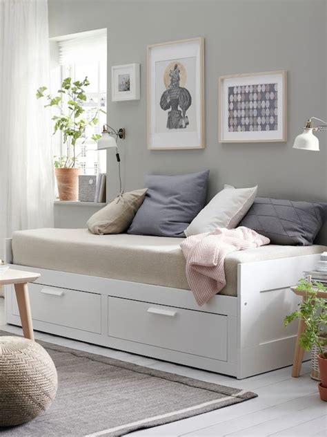 Hemnes Daybed With 3 Drawers2 Mattresses White Minnesund Firm Twin