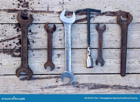 Different Types Of Wrenches Stock Photo Image Of Craft Wooden 69101726