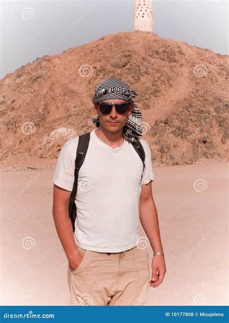 Man In A Desert Stock Photo Image Of Alone Body Muscle 10177808