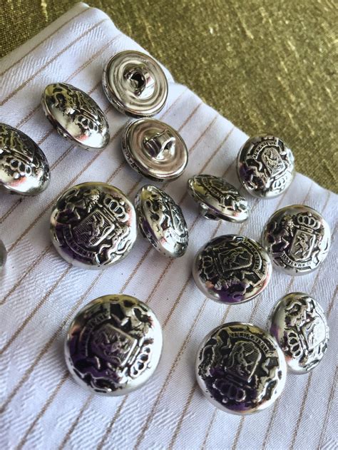 Antique Silver Embossed Domed Buttons 58 15mm 24l Etsy