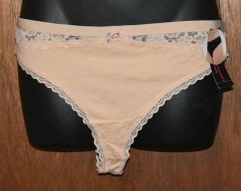 Nwt Beige Nobo Cotton Lace Panel Thong String Panty Xl Xlarge Ebay