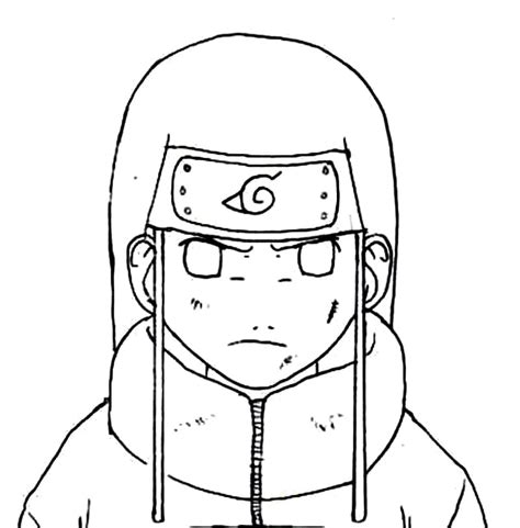 Hyuga Neji From Anime Naruto Coloring Page Download Print Or Color Online For Free