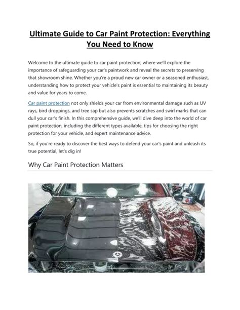 Ppt Ultimate Guide To Car Paint Protection By Carzspa Autofresh