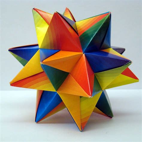 Rainbow Modular Star Origami Ball By Origamidelights On Etsy