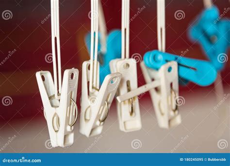 Clothes Pegs On The Washing Line Stock Image Image Of Hanging Cloth
