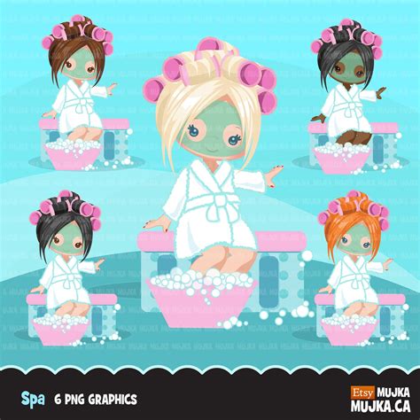 Spa Party Girl Clipart With Face Mask Graphics Mujka Cliparts