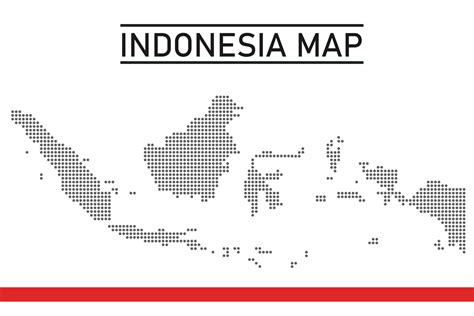 Indonesia Map Island Dotted Style Art Vector Flat Design Free Editable