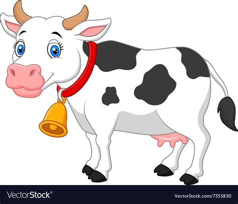 Cartoon Happy Cow Royalty Free Vector Image Vectorstock