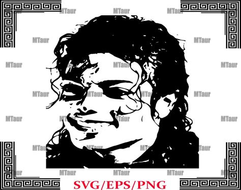Michael Jackson Portrait Stencil Model Image Design Print Etsy