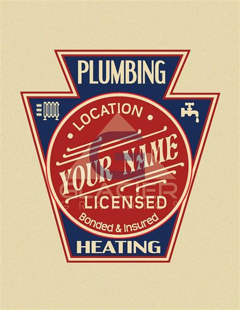 Plumbing Logo Custom Vintage Pre Made Logo By Waglaciergraphics