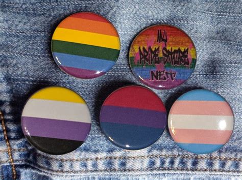 NonBinary Flag Pin Button LGBTQAI | Etsy