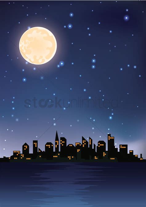 City Night View Background Vector Image 1964538