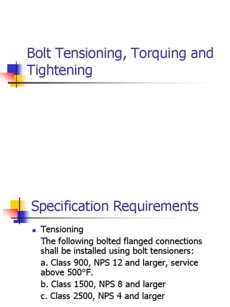 Bolt Tensioning And Torquing Specification Pdf Screw Gas Technologies