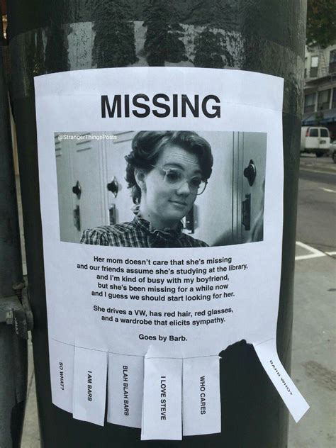 Missing Persons Poster On Post At Duckduckgo Stranger Things