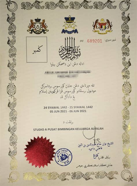 Sijil Kursus Kahwin Johor 2024
