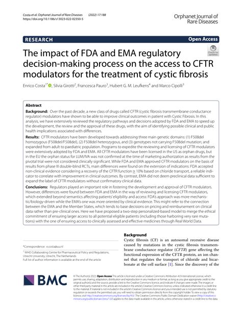 Pdf The Impact Of Fda And Ema Regulatory Decision Making Process On