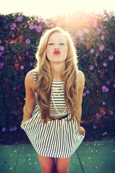 Cute Dress Girl Kiss Lips Image 350062 On