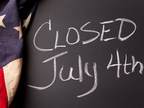 Closed On 4th Of July Sign Notice Holiday Signs Fourth Of July