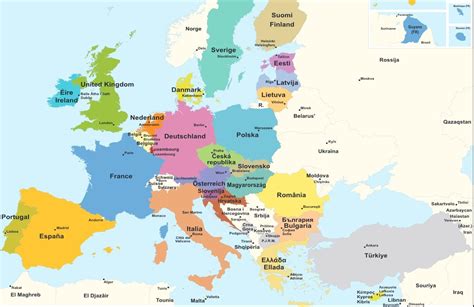 Landen In Europa Kaart Kaart