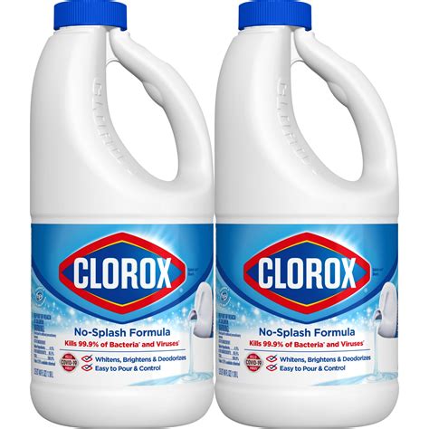 Clorox Splash Less Bleach1 Disinfecting Bleach Kills 999 Of Bacteria