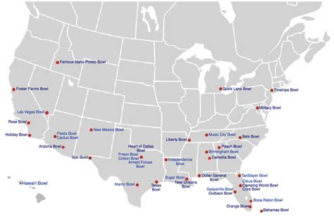 Bowl Games Map Why These Are In Such Weird Places