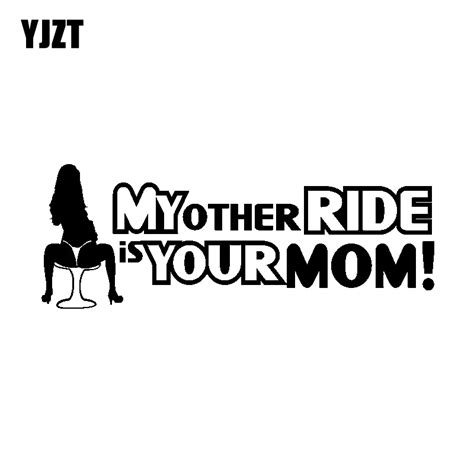 Yjzt 148cm54cm Fun My Other Ride Is Your Sexy Mom Car Sticker Decal Black Silver Waterproof