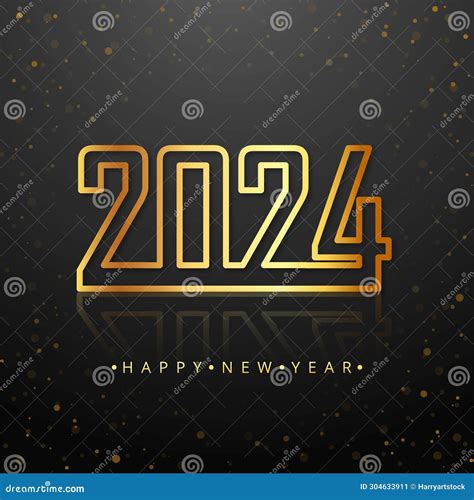 Golden 2024 New Year Background Celebration Design Stock Vector