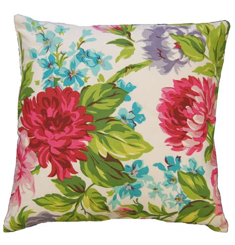 Dahlia Flower Print Cushion Covers 18 X 18 Modern Floral Bright