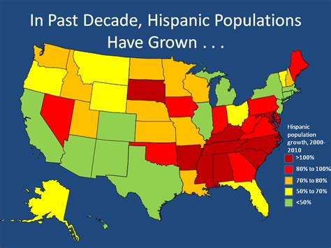 Data For The Day Growth In Hispanic Populations 2000 2010 The