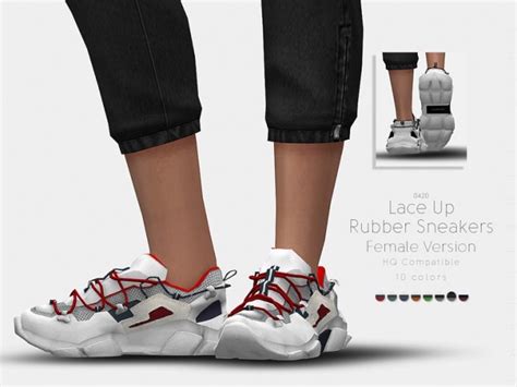Lace Up Rubber Sneakers F By Darknightt At Tsr Sims 4 Updates