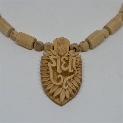 Large Tulsi Necklace Kanthi Hand Carved Tulasi Pendant Radha