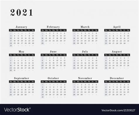 2021 Yearly Calendar Printable Horizontal Free Printable Calendar Monthly
