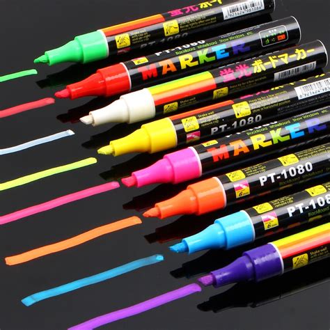 8 Colors Erasable Oblique Highlighter Fluorescent Pen Liquid Chalk