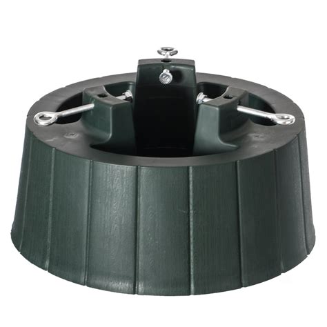 Gardenised Green Plastic Christmas Tree Stand With Screw Fastener The