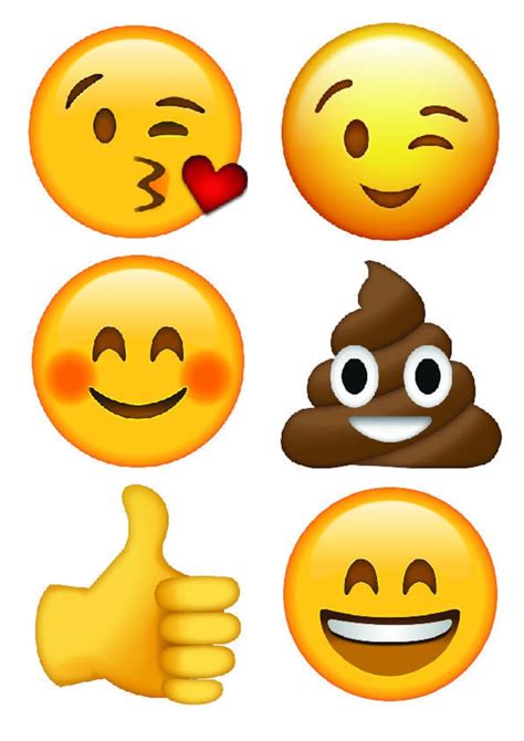 Emojis Printable Tag Sticker Label Instant Download Kiss Smile Etsy
