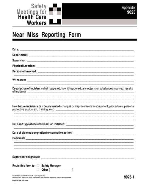 Printable Near Miss Reporting Form Printable Word Searches