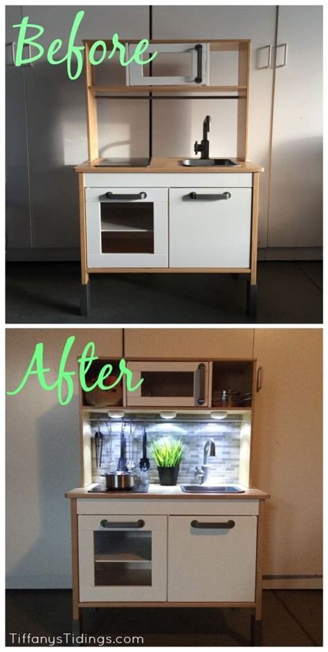 So excited to share arlo's play kitchen!! Ikea Hack: DIY Ikea Duktig Facelift | Ikea kids kitchen ...